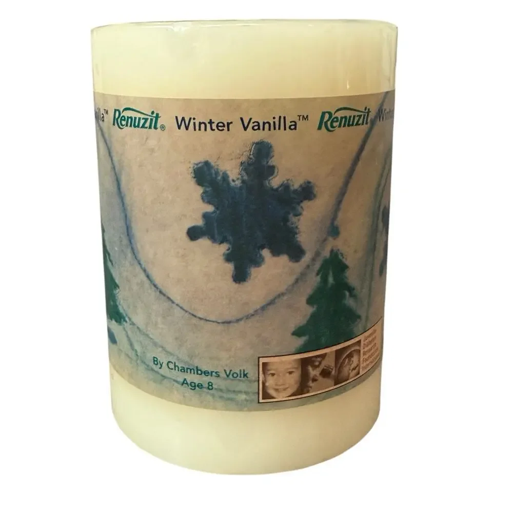 Renuzit Longlast AromaSense 3 Pillar Candles‎ Apple Cinnamon Gingerbread Vanilla